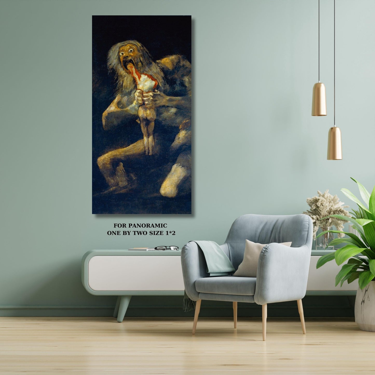 Francisco Goya Saturn Devouring His Son Canvas Wall Art Dark Classical Painting Horror Mythology Print for Gothic Decor or Art Collectors