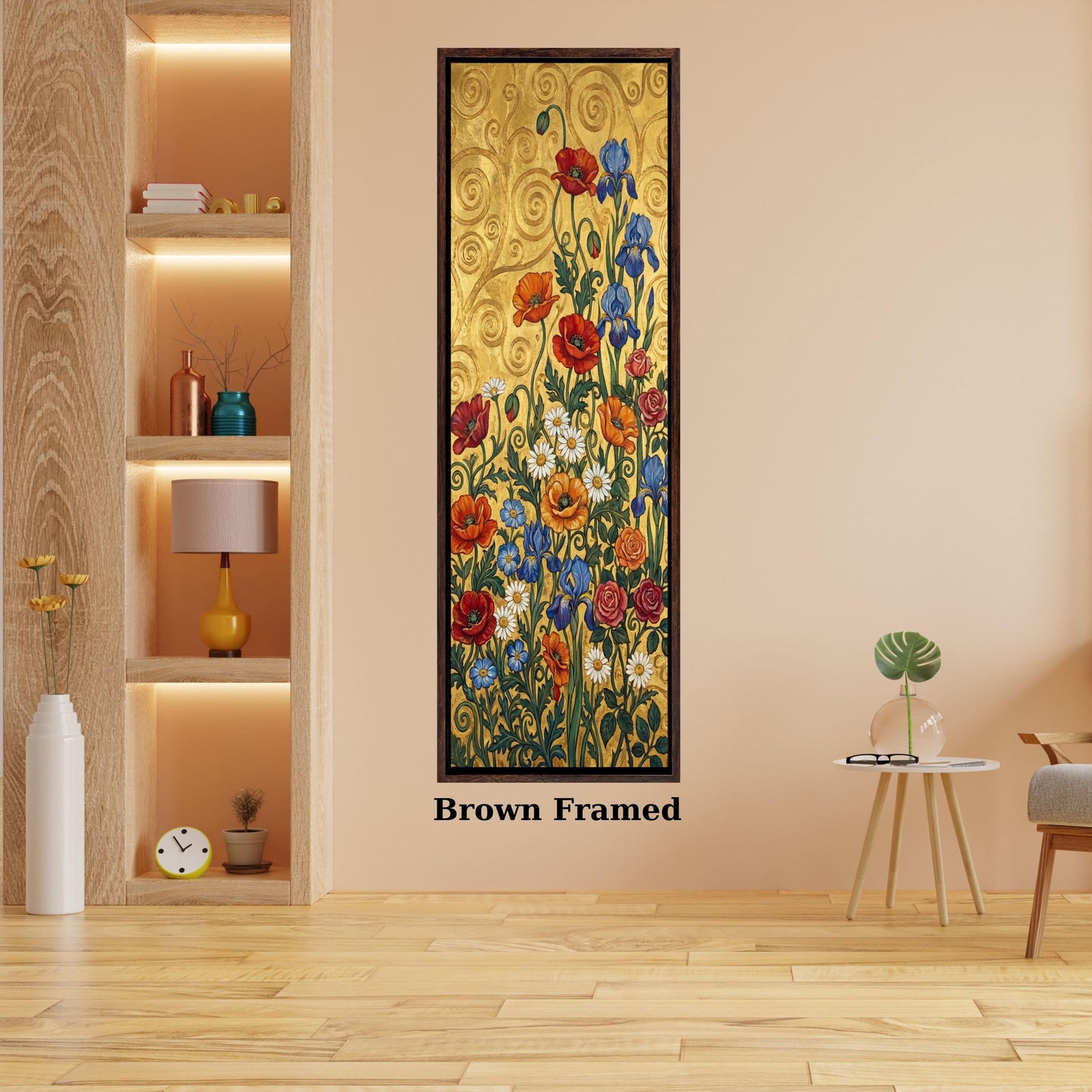 Long Narrow Canvas Wall Art Vertical Nature Print Tall Modern sun Tree or Mountain Wall Decor for Hallway,Entryway Small Space Styling Print