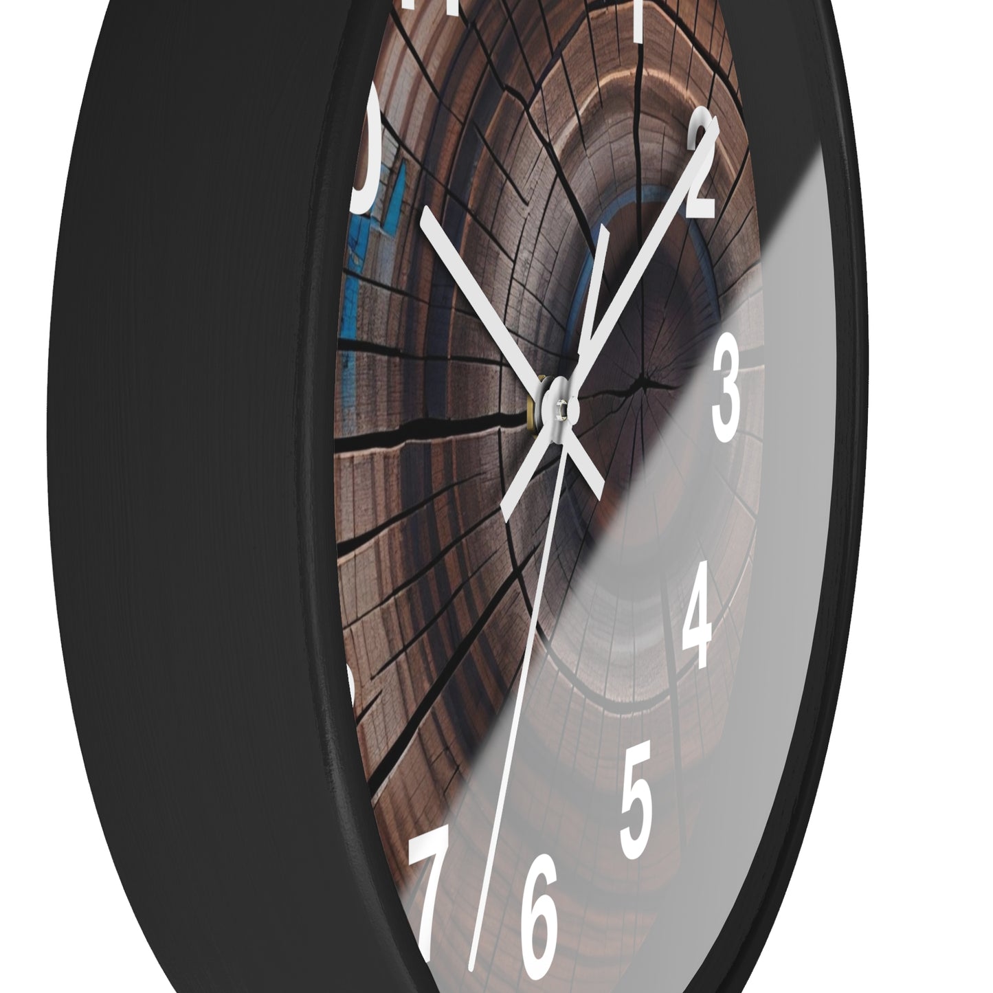 Wood Grain Target Clock wall clock | Rustic Tree Ring Design, Modern Numerals