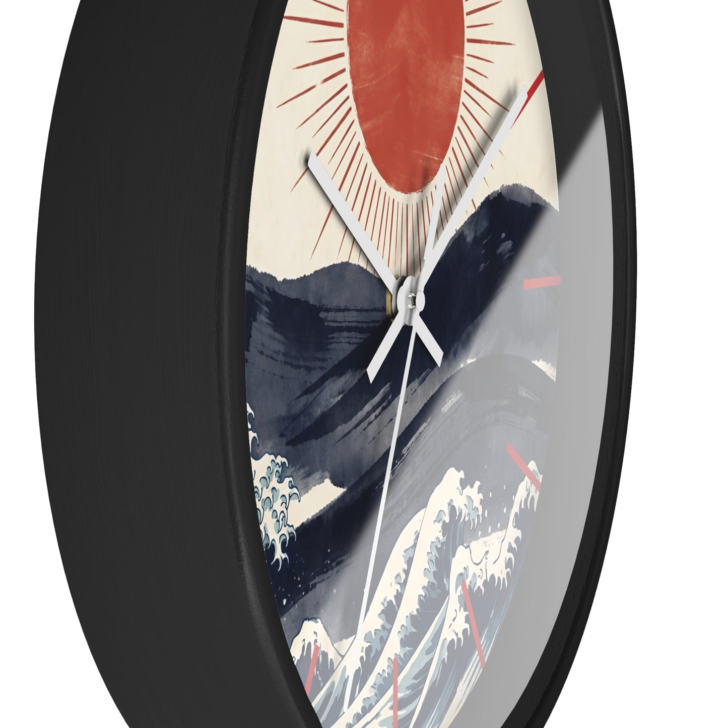 Japanese Wave Sunrise Wall Clock | Coastal Zen Ocean Art Clock