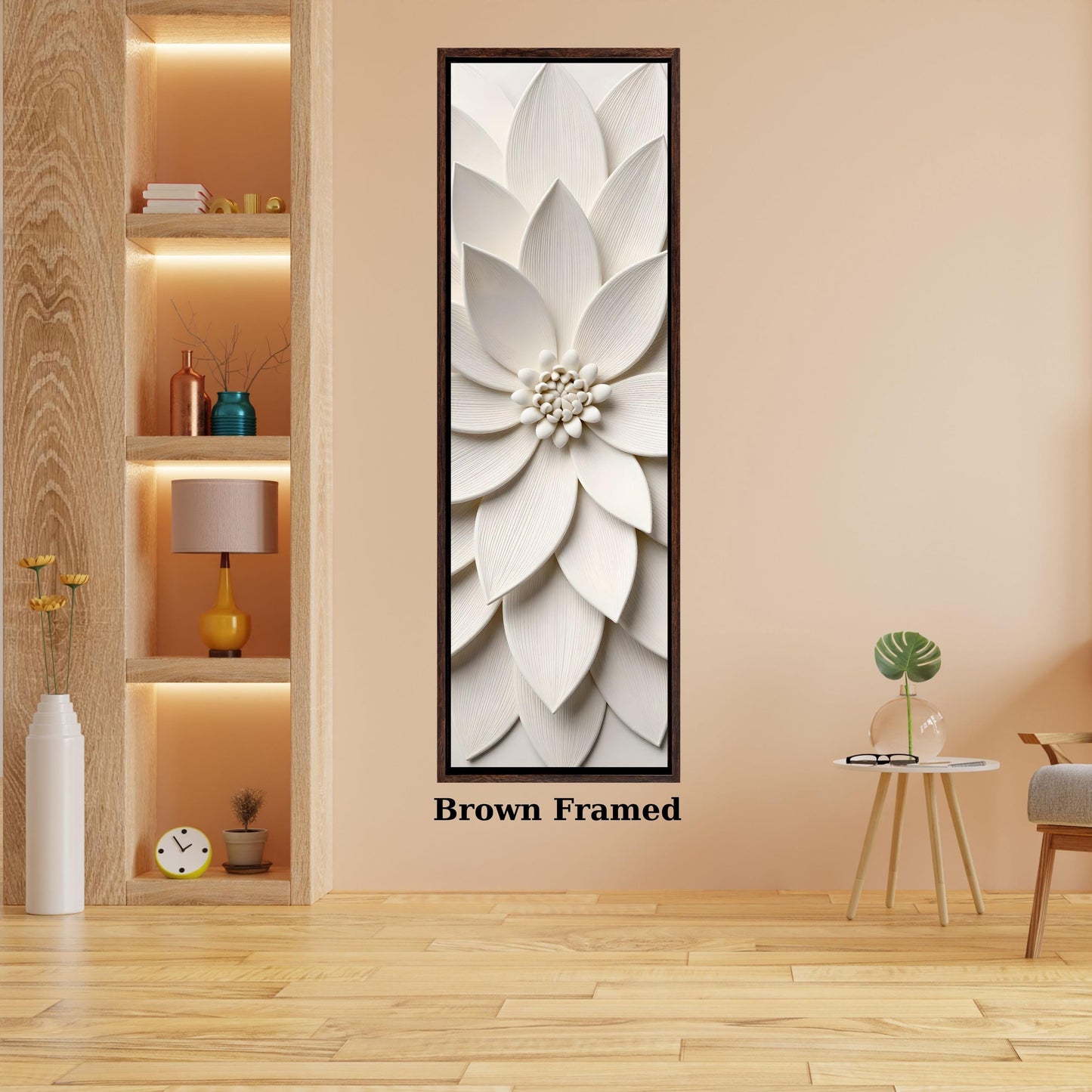 Long Narrow Canvas Wall Art Vertical Nature Print Tall Modern Tree or Mountain Wall Decor for Hallway, Entryway or Small Space Styling Print