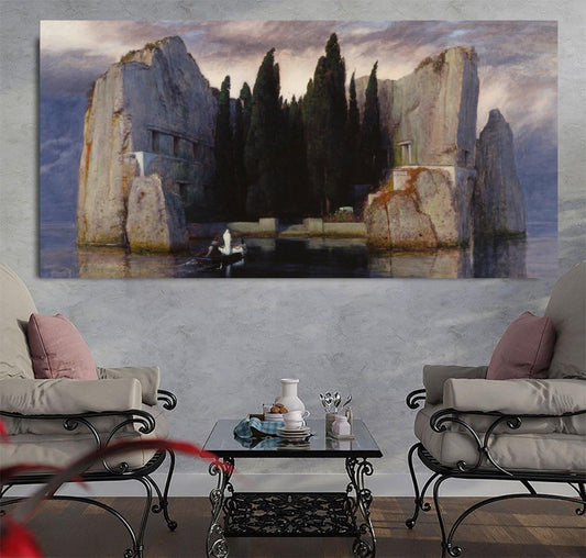 Arnold Bocklin The Isle of the Dead (1883) Canvas Wall Art,Gallery Wrapped or Framed Giclee Wall Art Print Wall Art Arnold Bocklin Poster