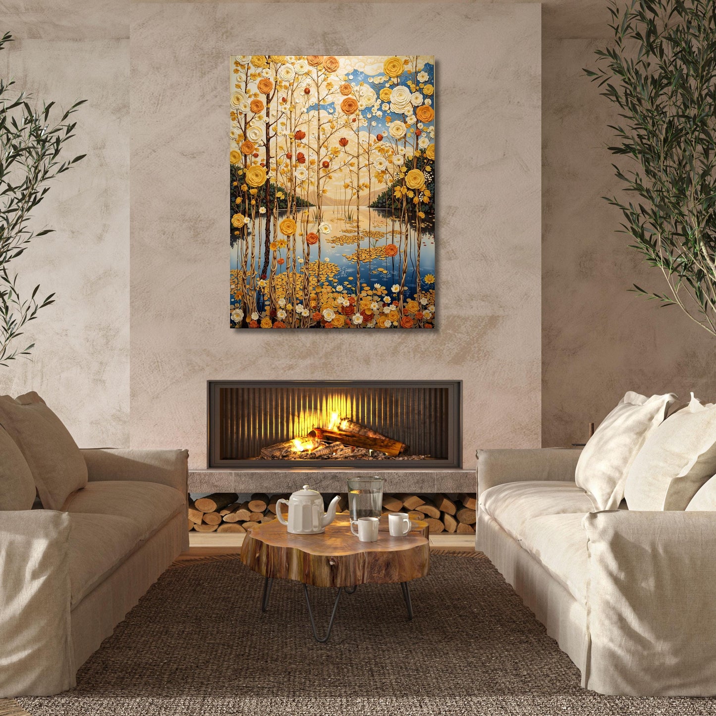 Gustav Klimt Canvas Wall Art Klimt Print, Klimt Canvas Poster, Gustav Klimt Poster, Klimt Exhibition Painting, Flower Garden Flower Market