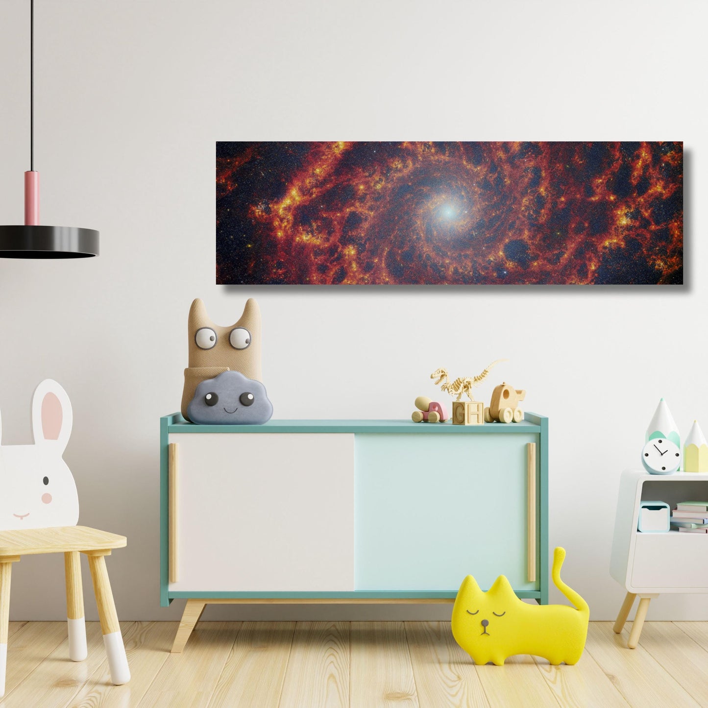 Panoramic Catching the edge of the phantom galaxy Canvas Wall Art NASA NIRCam and MIRI Canvas art NASA Photo canvas