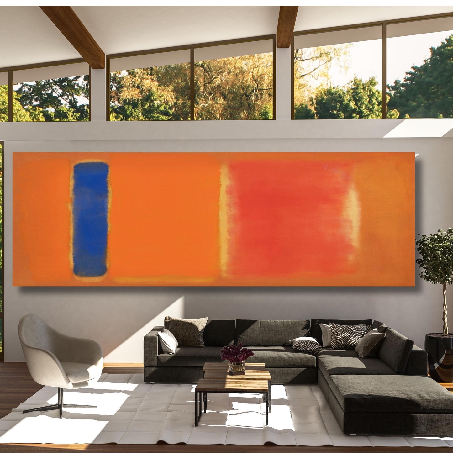 Panoramic Rothko Style Canvas Art Print: Large Wall Decor