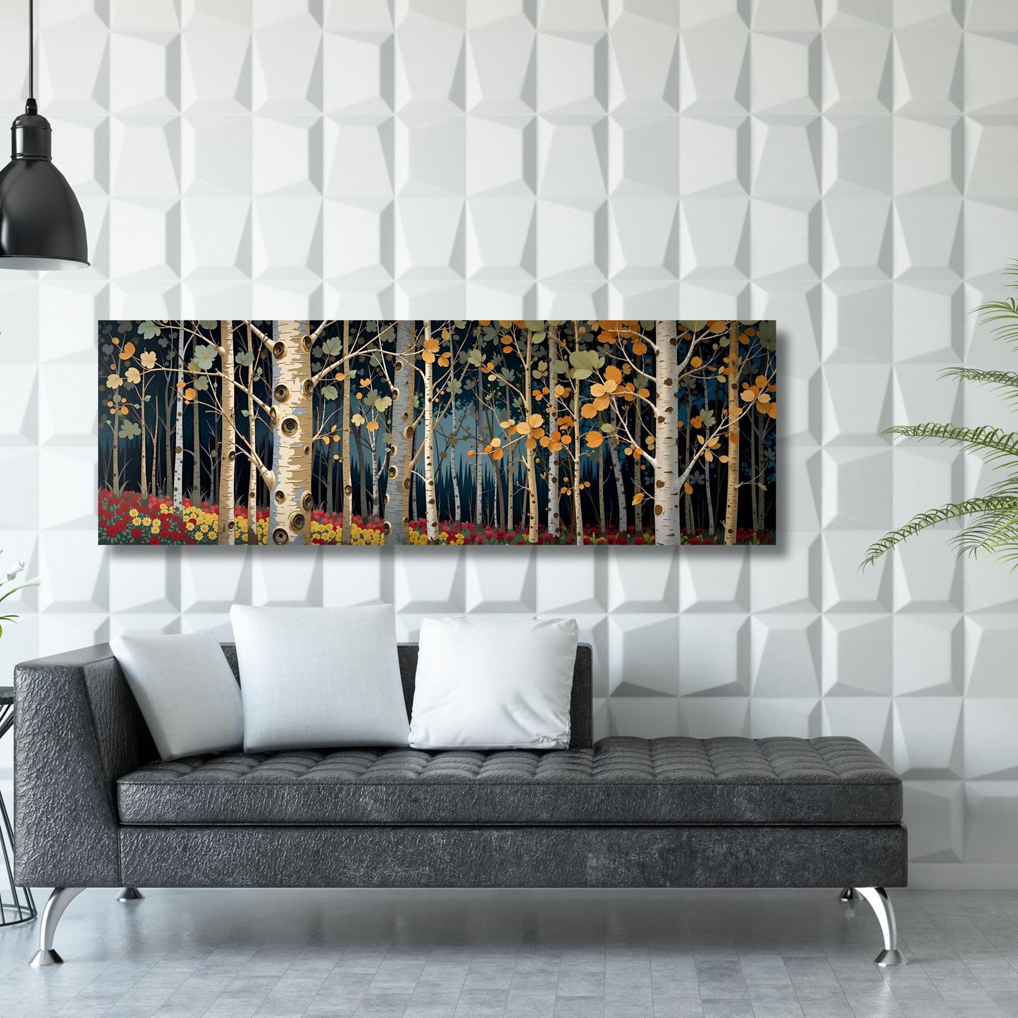 Klimt Style Birch Tree Canvas Wall Art: Yggdrasil Celtic Decor