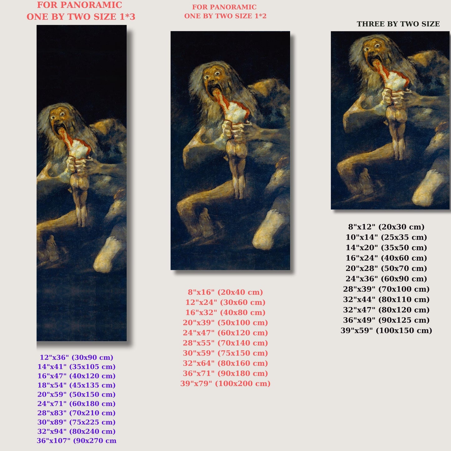 Francisco Goya Saturn Devouring His Son Canvas Wall Art Dark Classical Painting Horror Mythology Print for Gothic Decor or Art Collectors