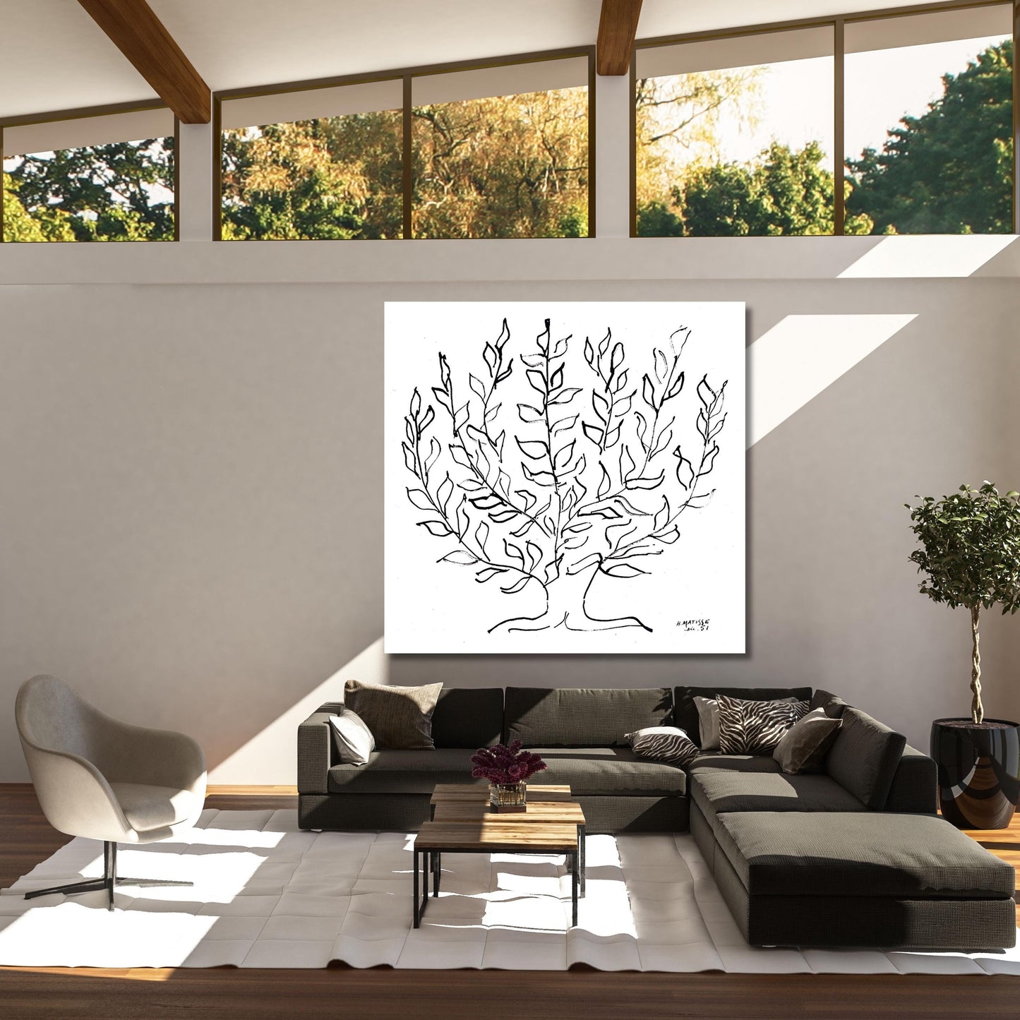 The Plain Tree Canvas Henri Matisse Canvas print, plane tree line Square Wall Art print, Matisse Wall Art Symbolic Artwork Abstract Canvas