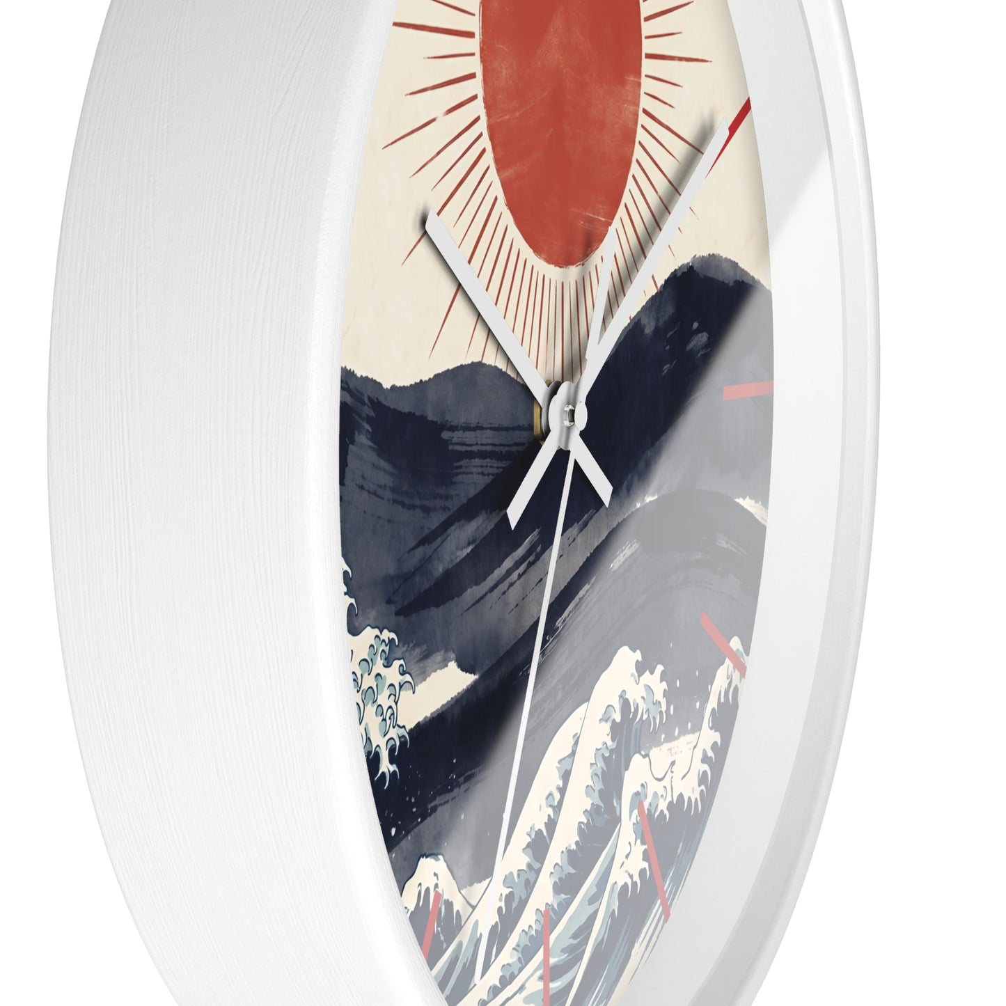 Japanese Wave Sunrise Wall Clock | Coastal Zen Ocean Art Clock