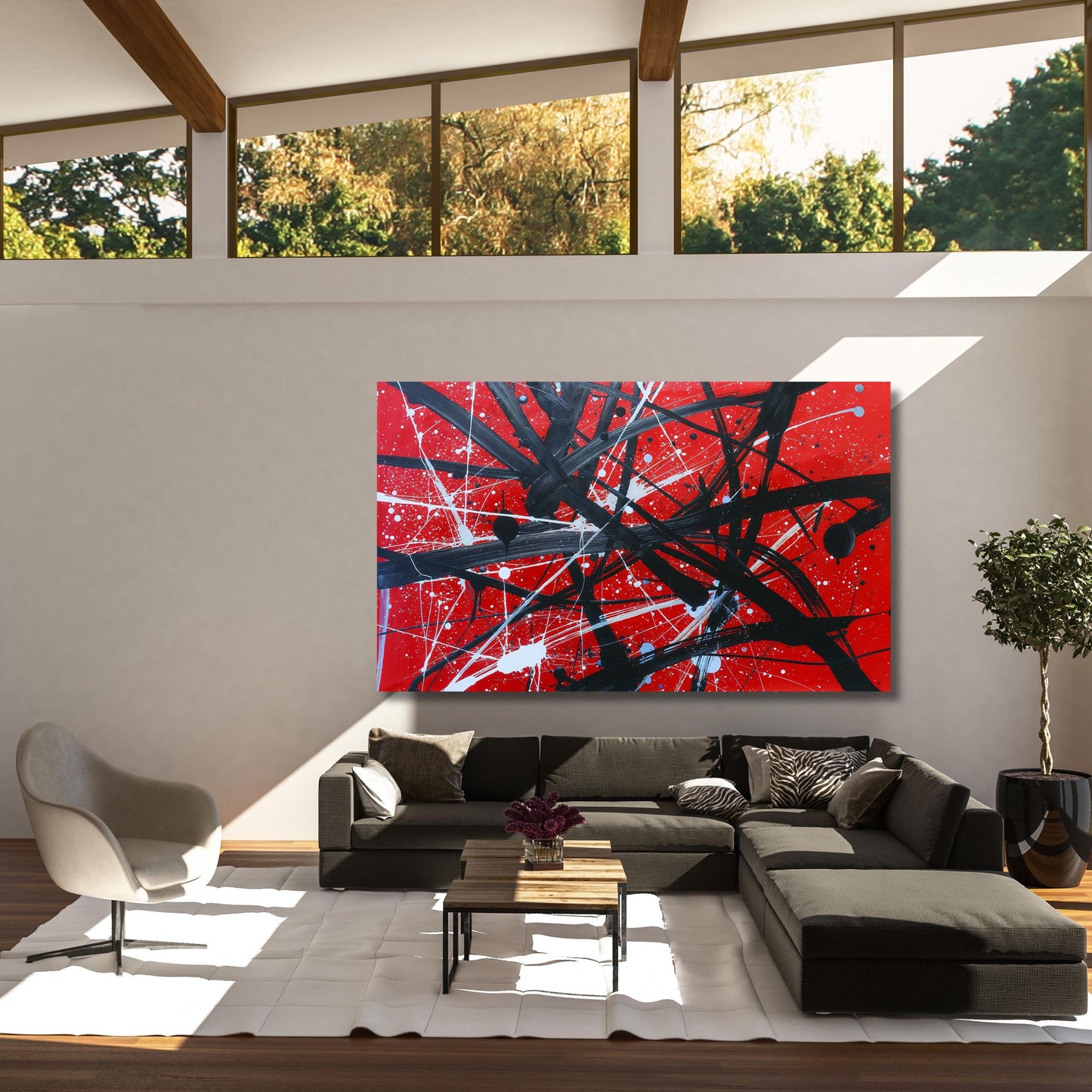 Pollock Style Canvas Wall Art, Abstract Drip Painting Print, Modern Splatter Art, Jackson Pollock Inspired Canvas, wall hangings Wall Decor