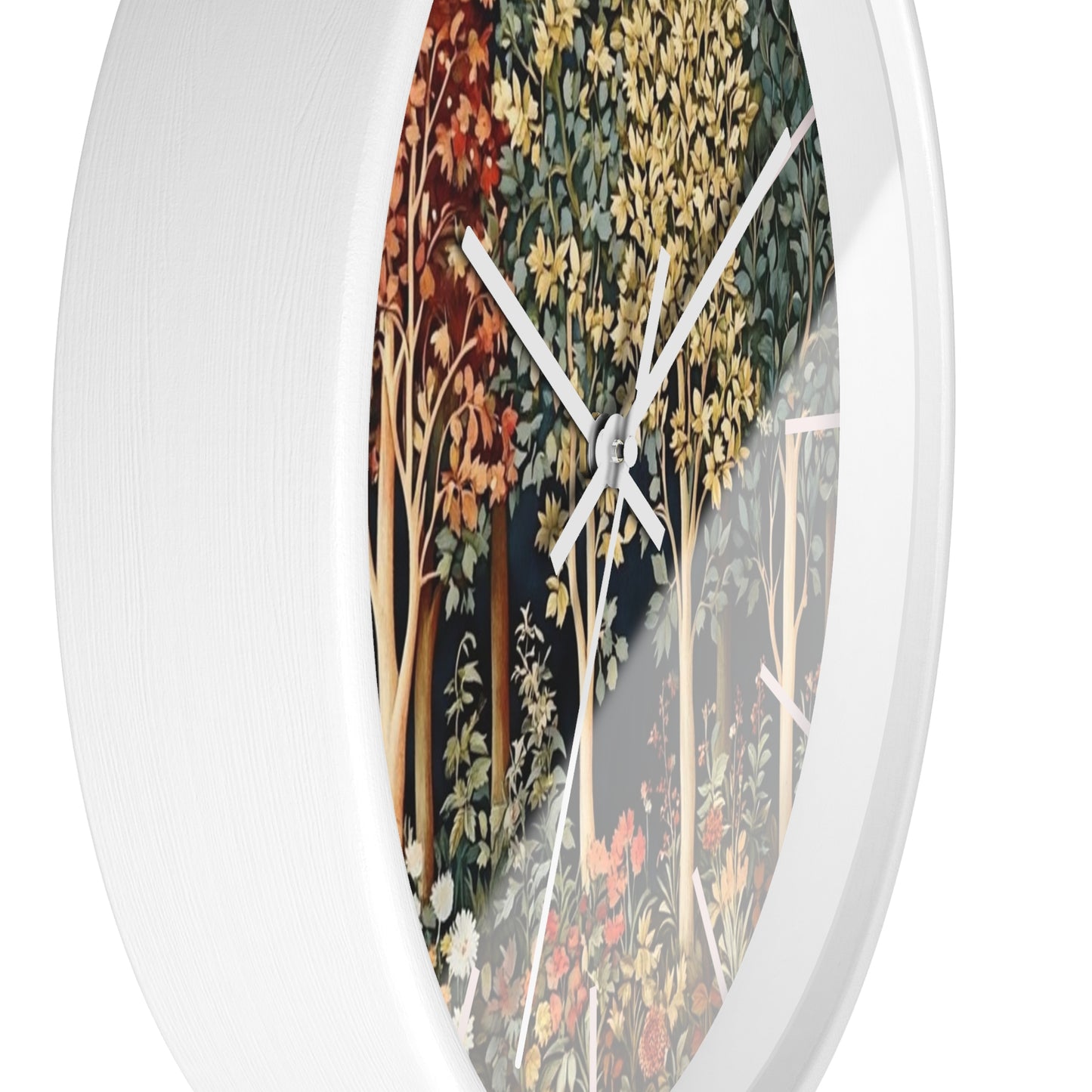 Autumn Woodland Trees Wall Clock | Forest Floral Timepiece