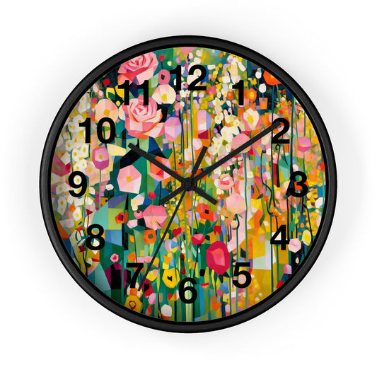 Wildflower Meadow Wall Clock | Floral Garden Clock, Vintage Botanical Art