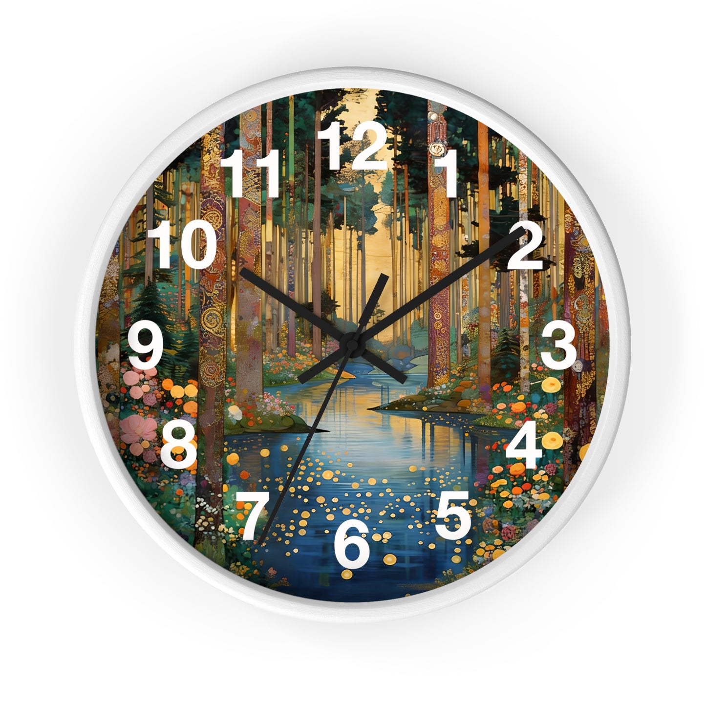Enchanted Forest Stream Wall Clock | Whimsical Woodland Timepiece