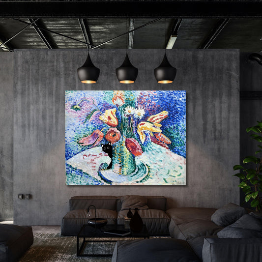 Henri Matisse Parrot Tulip cat Canvas Wall Art Henri Matisse cat Style Painting Matisse Parrot Tulip cat Canvas decor art gift poster arts