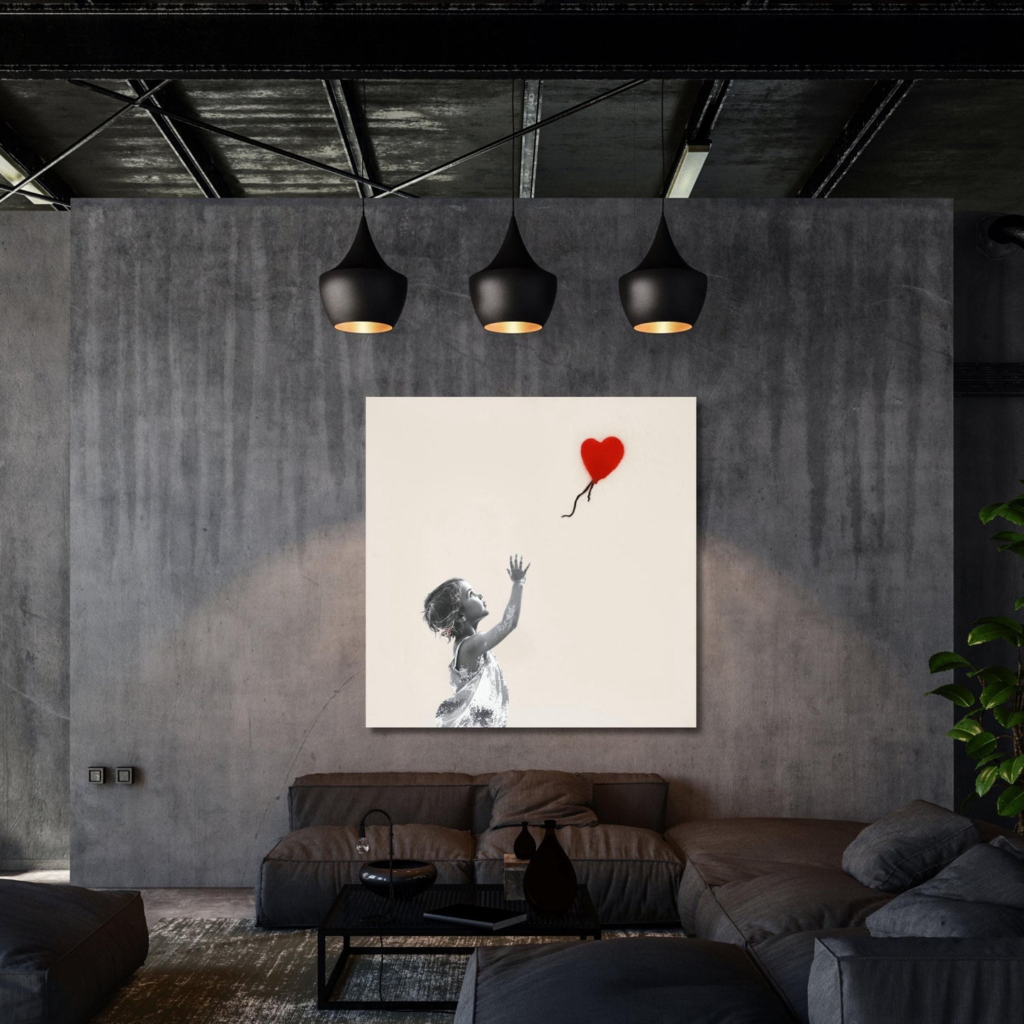 Banksy Girl With Balloon Canvas Wall Art, Numbered Edition Banksy Print, Graffiti Street Art Poster, Modern Urban Wall Decor, Wall Hangings