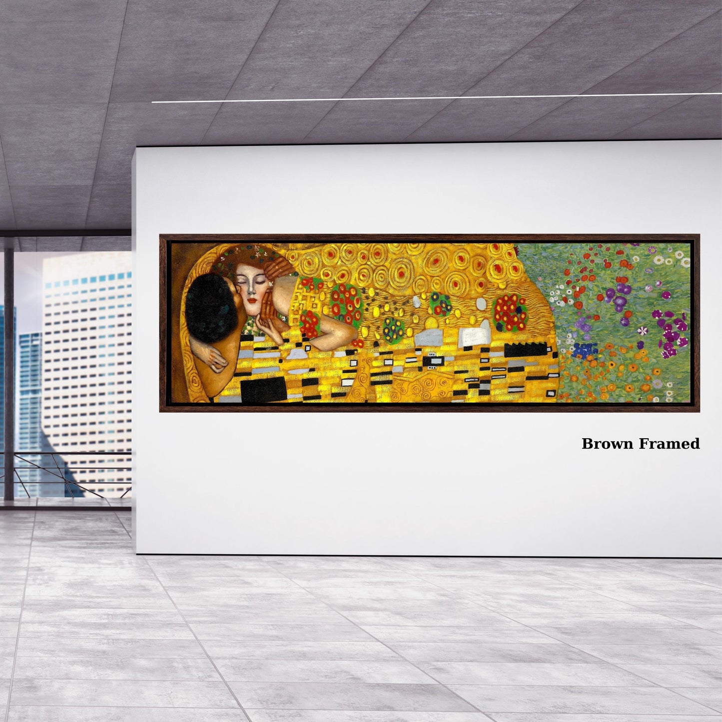 The Kiss by Gustav Klimt Canvas Wall Art, Famous Golden Lovers Painting Print, Classic Romantic Wall Decor, Art Nouveau Gift art Texture
