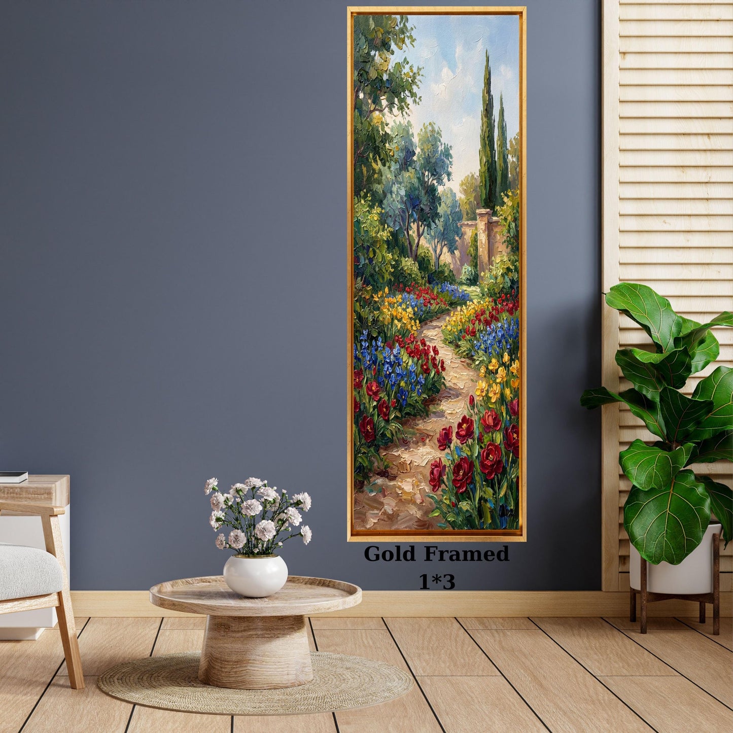 Vertical Tree Canvas Print, Tall Hallway Wall Art, Modern Nature Decor