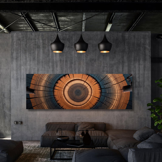 Tree Rings Canvas Wall Art: Elegant Wood Texture Print, Eco-Friendly Decor