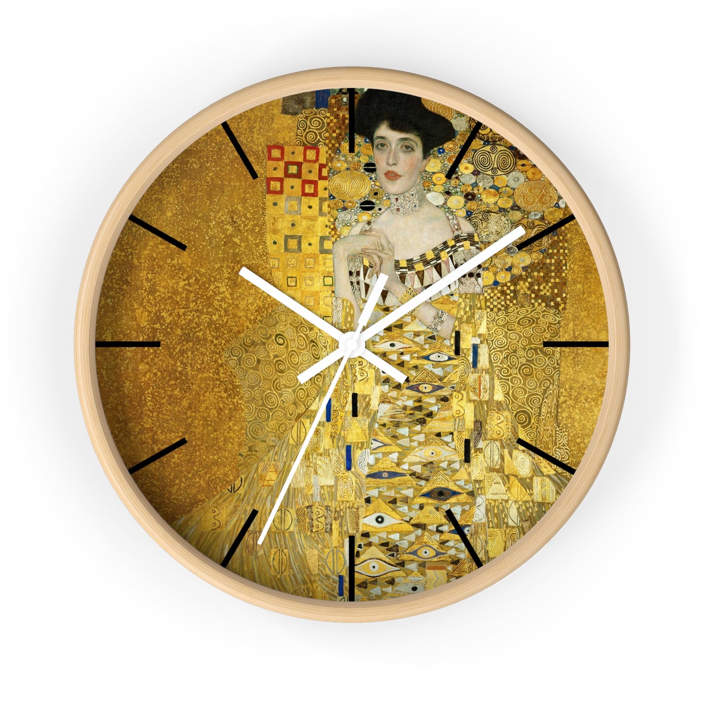 Gustav Klimt Portrait of Adele Bloch-Bauer Wall Clock | Golden Art Clock