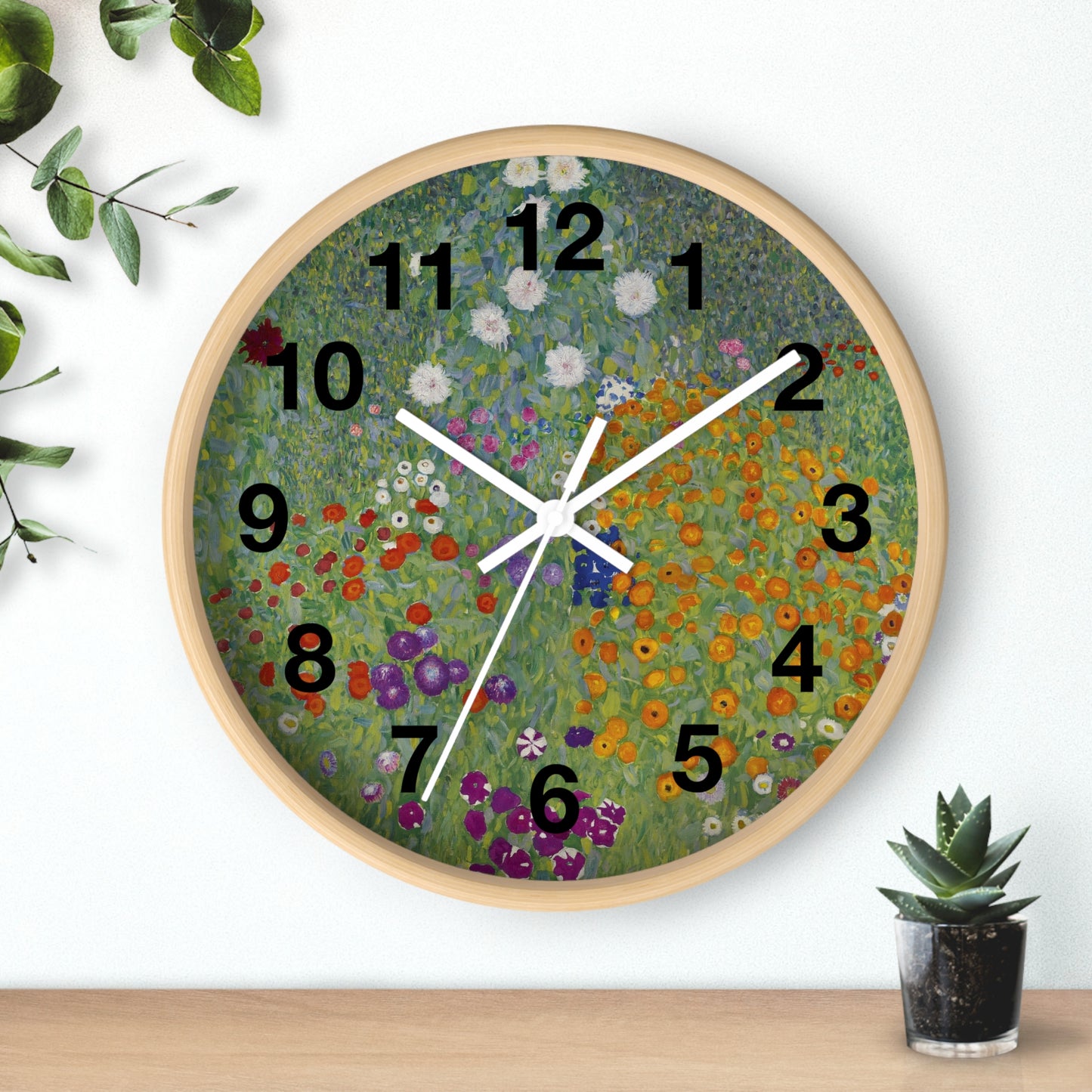 Wildflower Garden Wall Clock | Floral Meadow Nature Clock