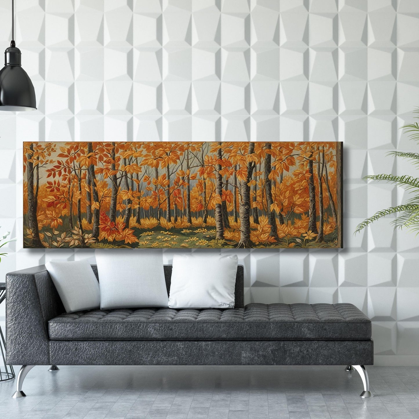 Panoramic Gustav Klimt Birch Forest Print,Gustav Klimt Inspired Art Decor, Gustav Klimt Forest Art Poster, Flower Market Art Tree Canvas art