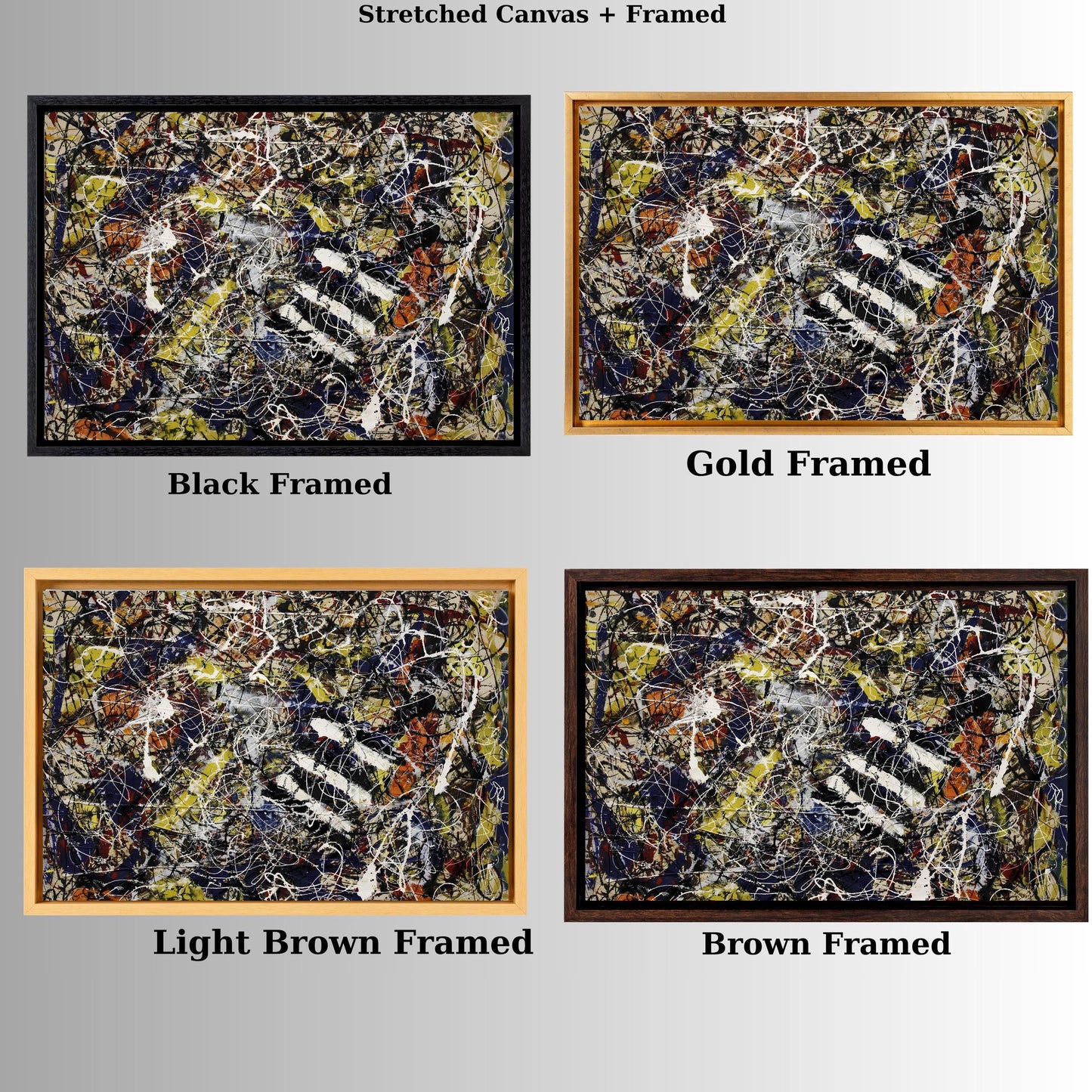 Jackson Pollock Number 17A Canvas Print, Abstract Expressionist Wall Art