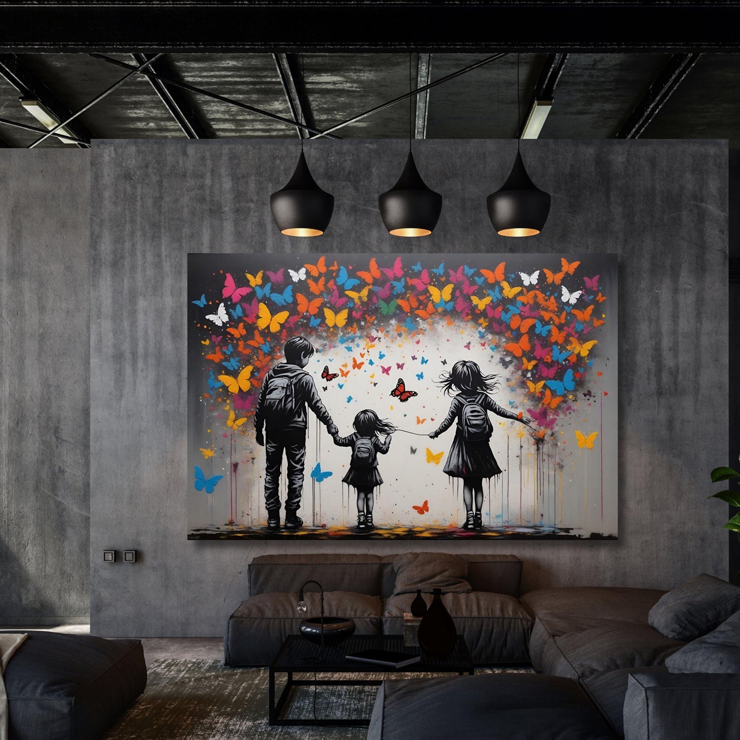 Christmas Gift Banksy Wall Art, Graffiti Wall Art Gift Canvas Wall Art, Banksy Street Art, Trendy Wall Decor,  Banksy Poster