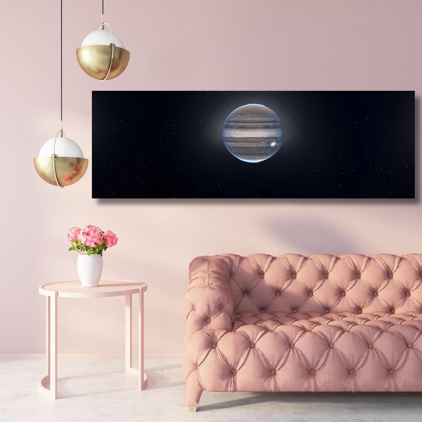 Panoramic NASA Jupiter Canvas Wall Art NASA images full Jupiter Space Canvas Moon Print, Extra Large Canvas Wall Art Gift Space Canvas Art