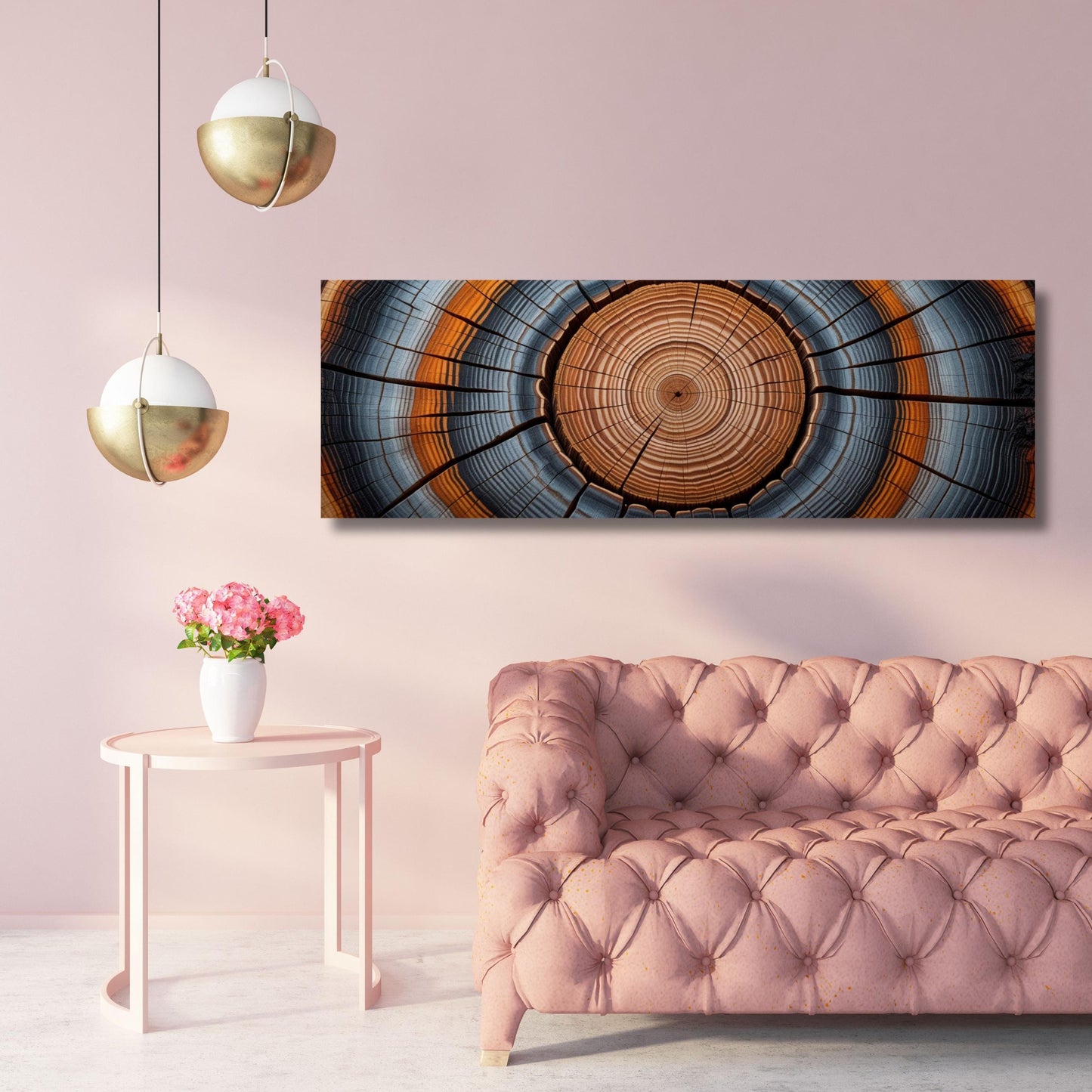 Tree Rings Canvas Wall Art: Elegant Wood Texture Print