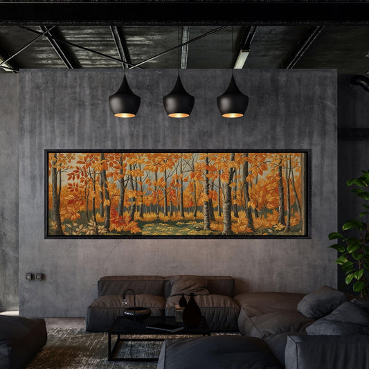 Panoramic Gustav Klimt Birch Forest Print,Gustav Klimt Inspired Art Decor, Gustav Klimt Forest Art Poster, Flower Market Art Tree Canvas art