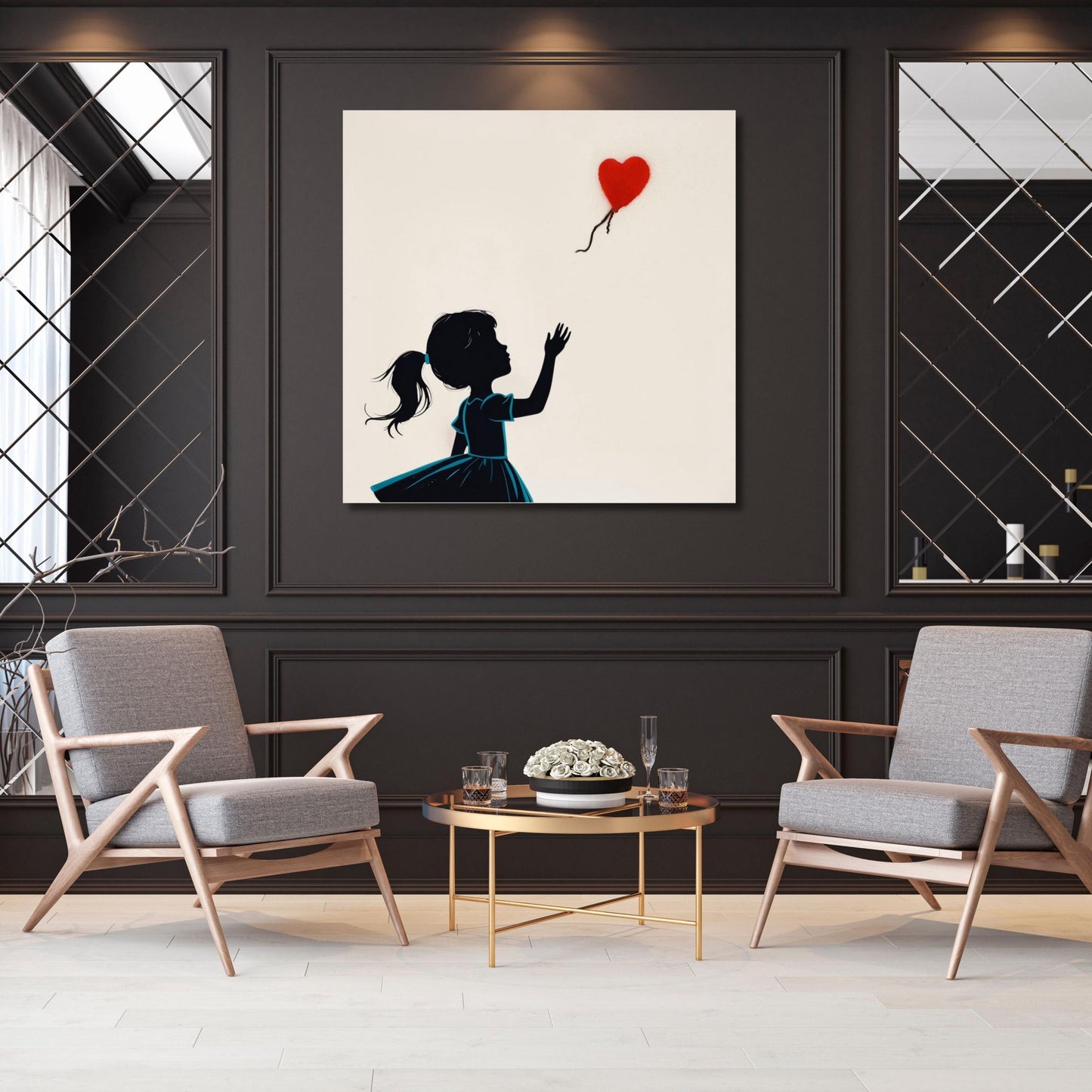 Banksy Girl With Balloon Canvas Wall Art, Numbered Edition Banksy Print, Graffiti Street Art Poster, Modern Urban Wall Decor, Wall Hangings