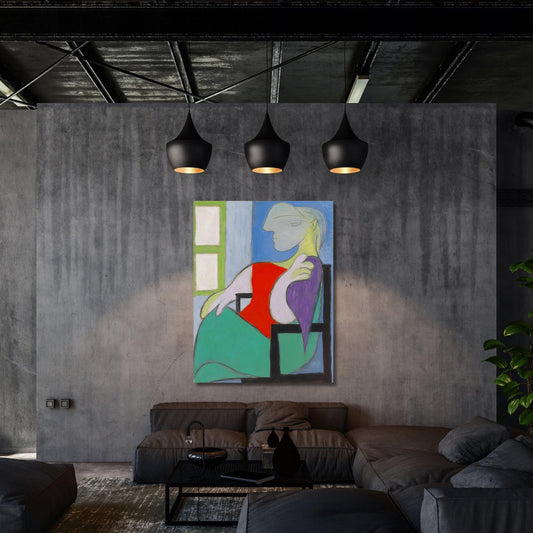 Pablo Picasso Femme Assise Près d'Une Fenêtre Canvas Art, The Dream Picasso Print, Famous Sleeping Woman Portrait, Cubist Masterpiece