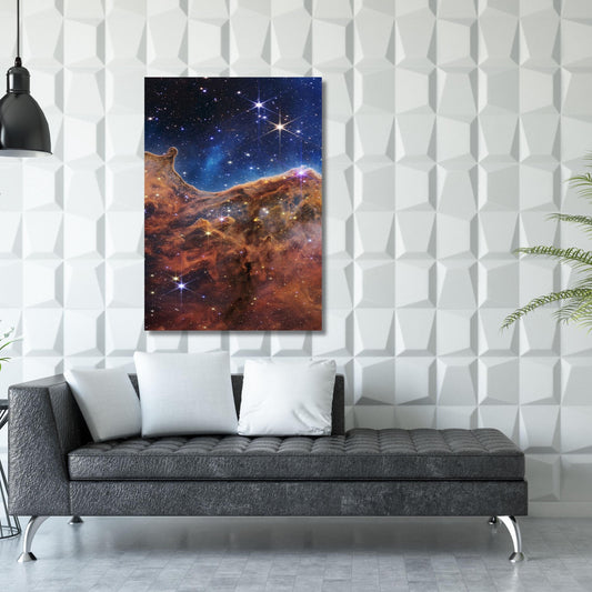 James Webb Space Telescope First Image Canvas Wall Art, Trendy Canvas Wall Art Carina Nebula NASA Deep Field Poster Space Landscape Wall Art