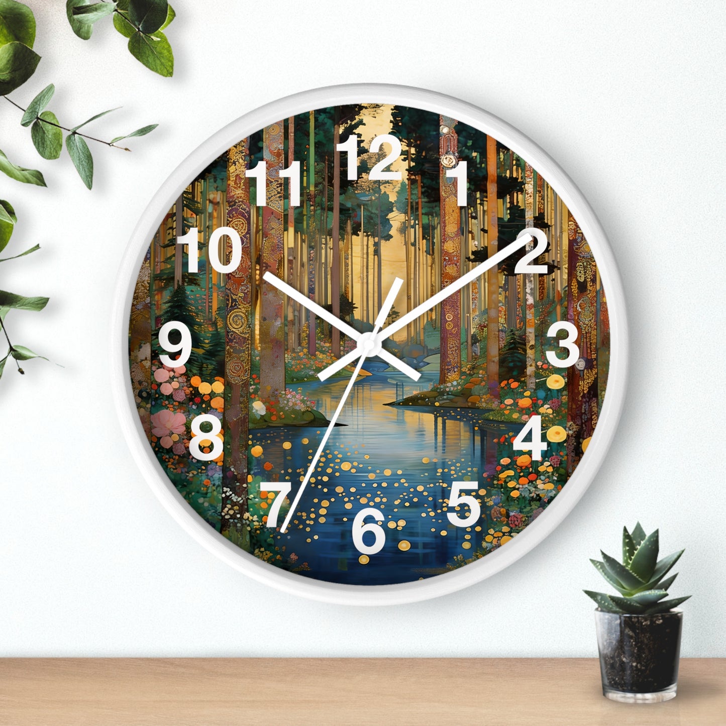 Enchanted Forest Stream Wall Clock | Whimsical Woodland Timepiece