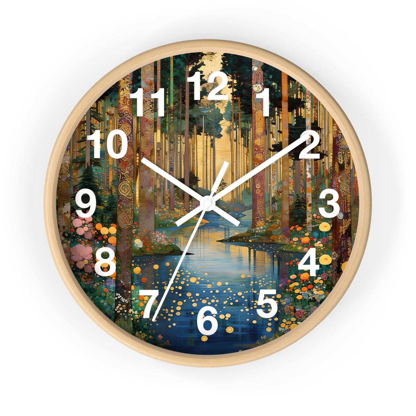 Enchanted Forest Stream Wall Clock | Whimsical Woodland Timepiece
