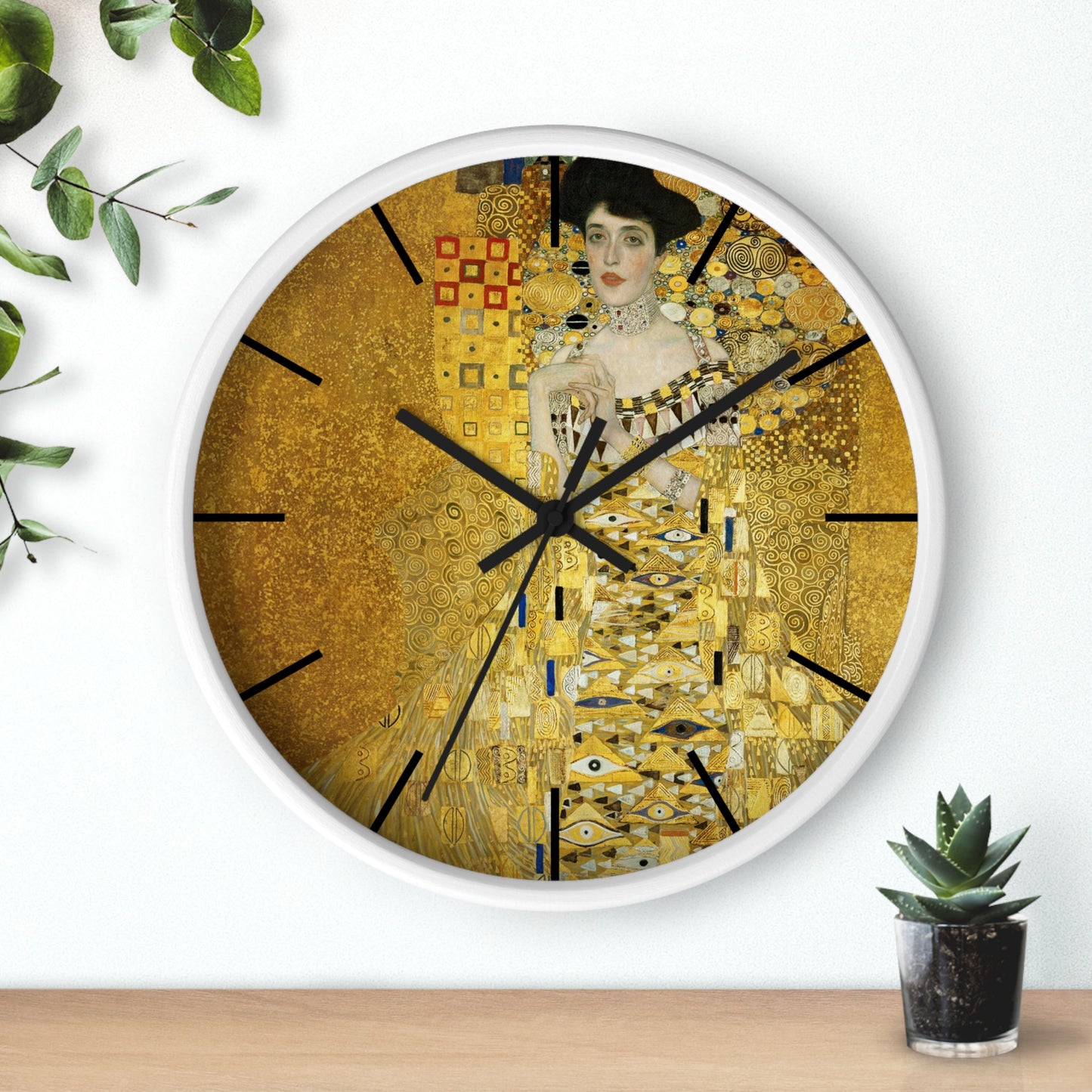 Gustav Klimt Portrait of Adele Bloch-Bauer Wall Clock | Golden Art Clock