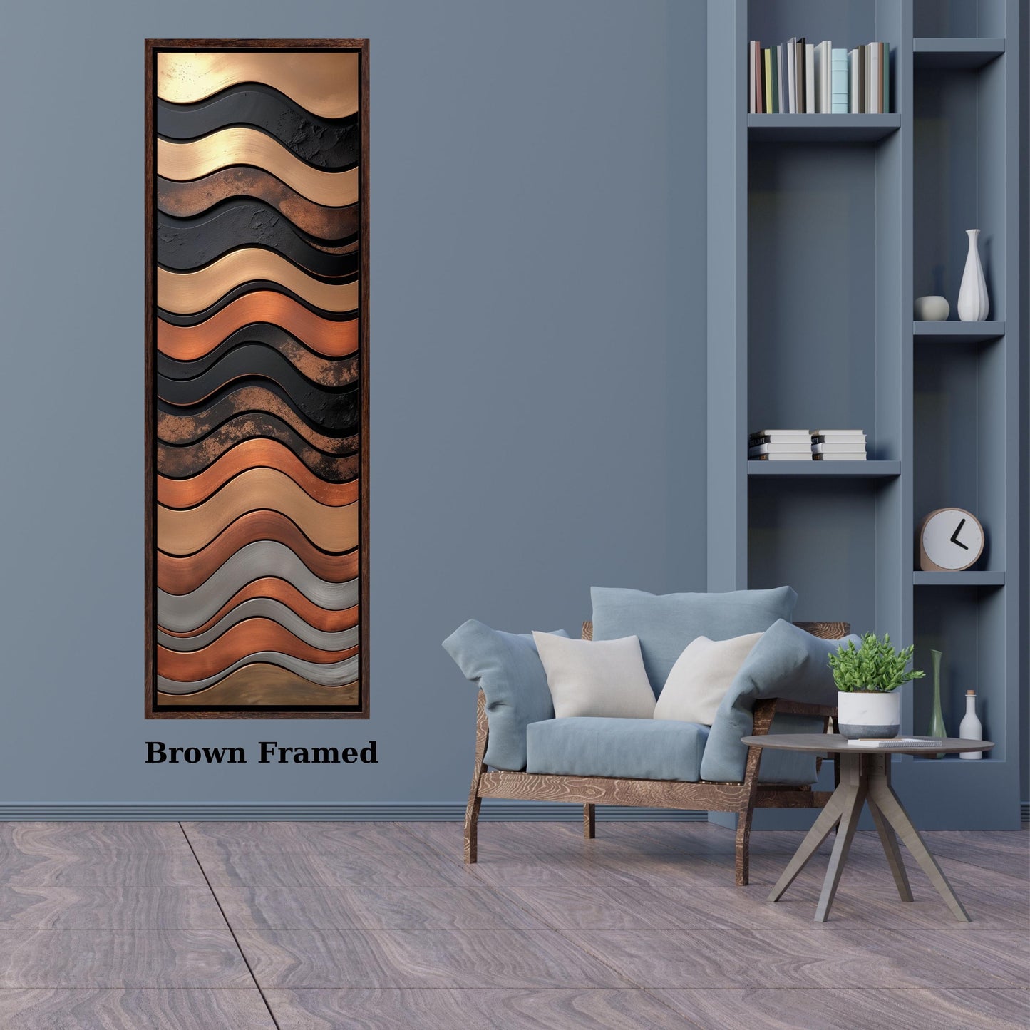 Abstract Brown and Black Canvas Print Tree Rings Long Narrow Rustic Wood Texture Print Wall Art for Hallway or Above Bed Natural Print
