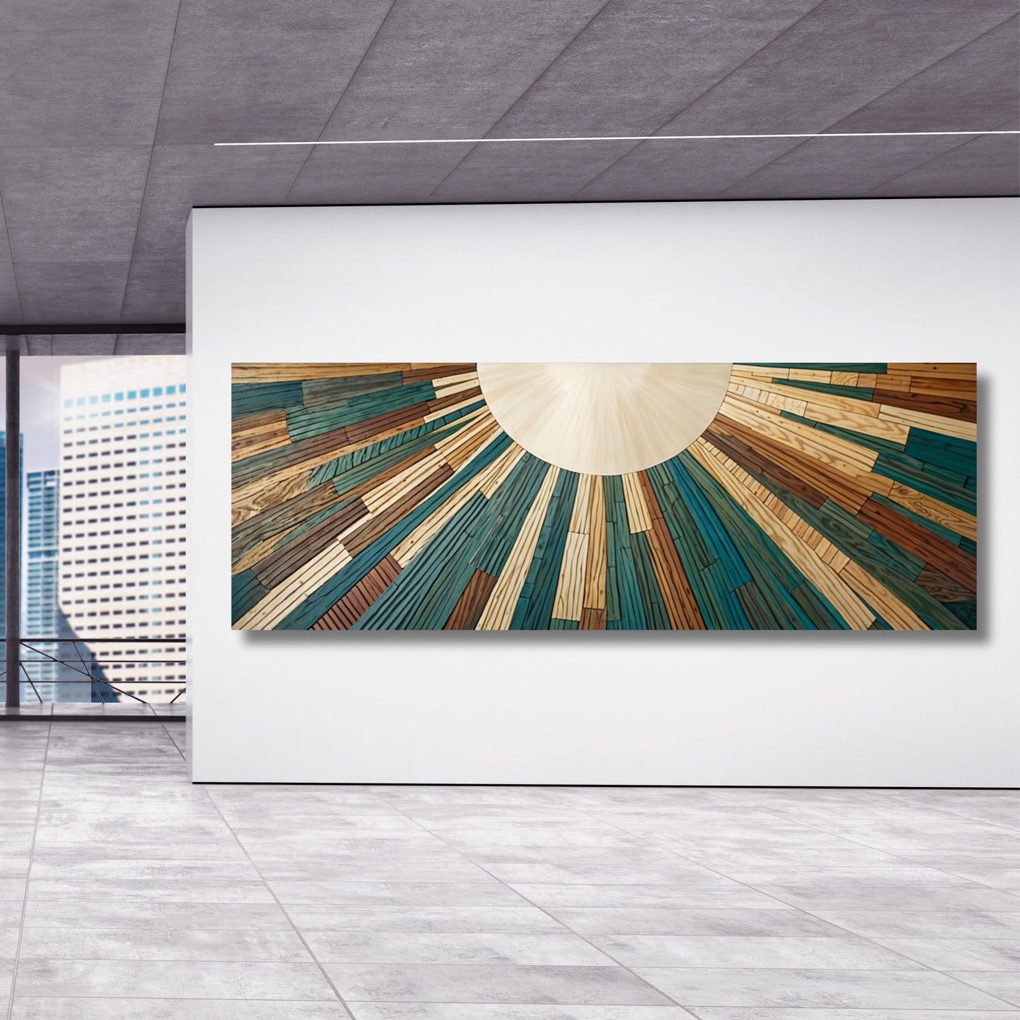 Boho Sun Panoramic Sun Canvas Art boho Decor for Above Bed Famous Minimalist Canvas Art,Retro Eclectic abstract Waves Abstract Sunset Art