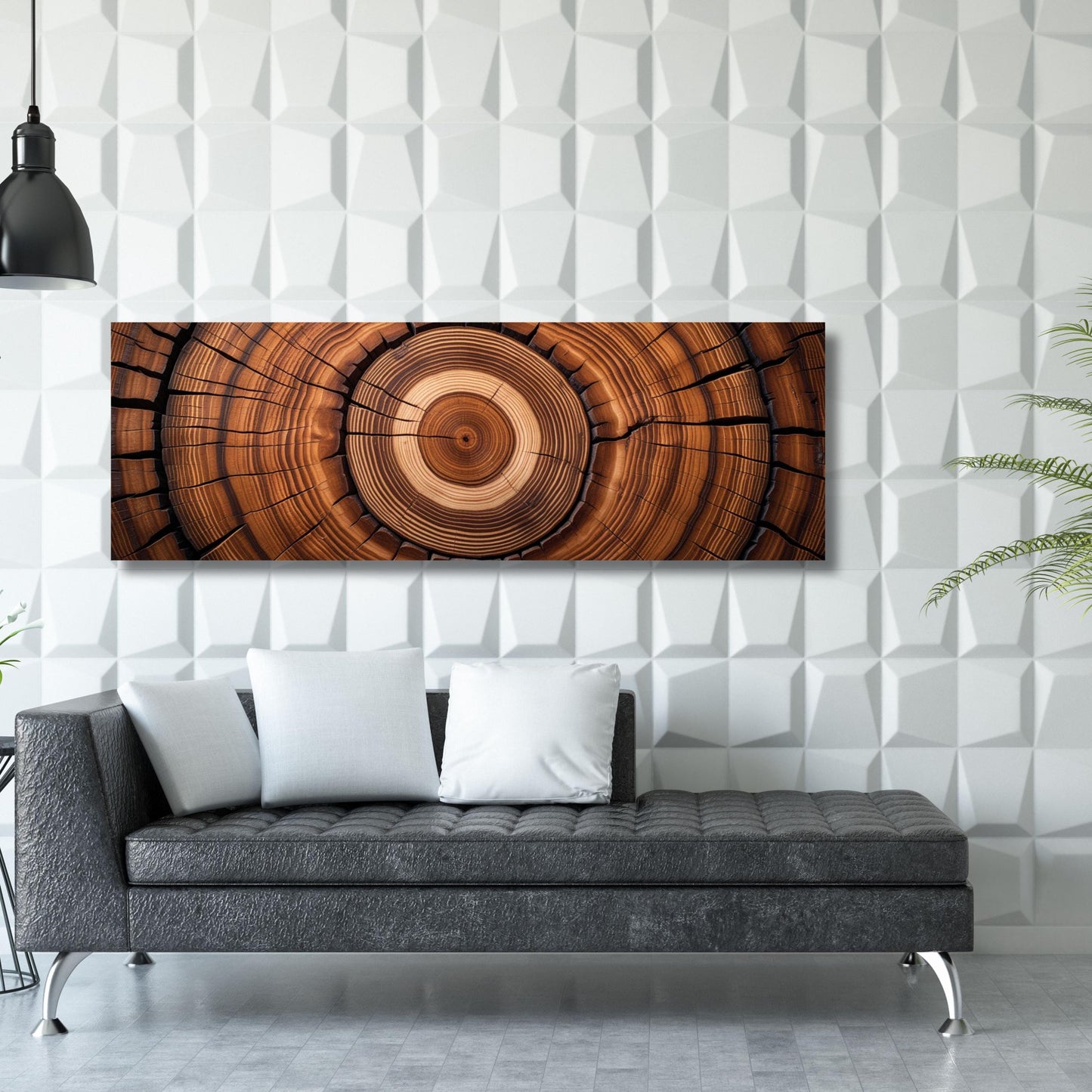 Tree Rings Canvas Wall Art: Rustic Wood Texture Print