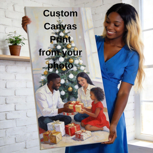 Custom Photo Canvas Print Personalised Wall Art Memory Gift Home Living Room Decor - We can turn any image you want into a painting.