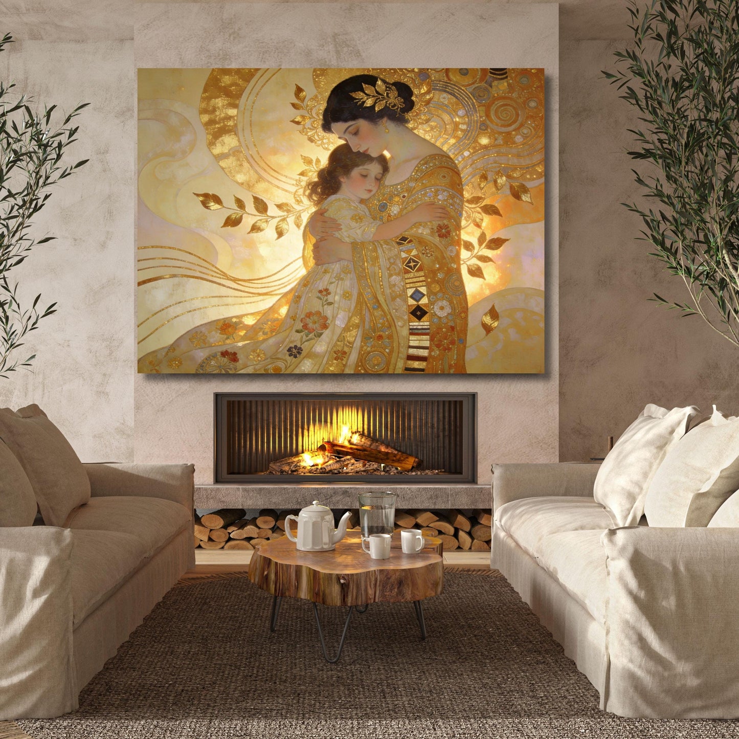Gustav Klimt Mother and Child Style Canvas Klimt Wall Art Gustav Klimt Poster Modern Decor Art Gift Home Wall Decor Paint Tree Of Life Print