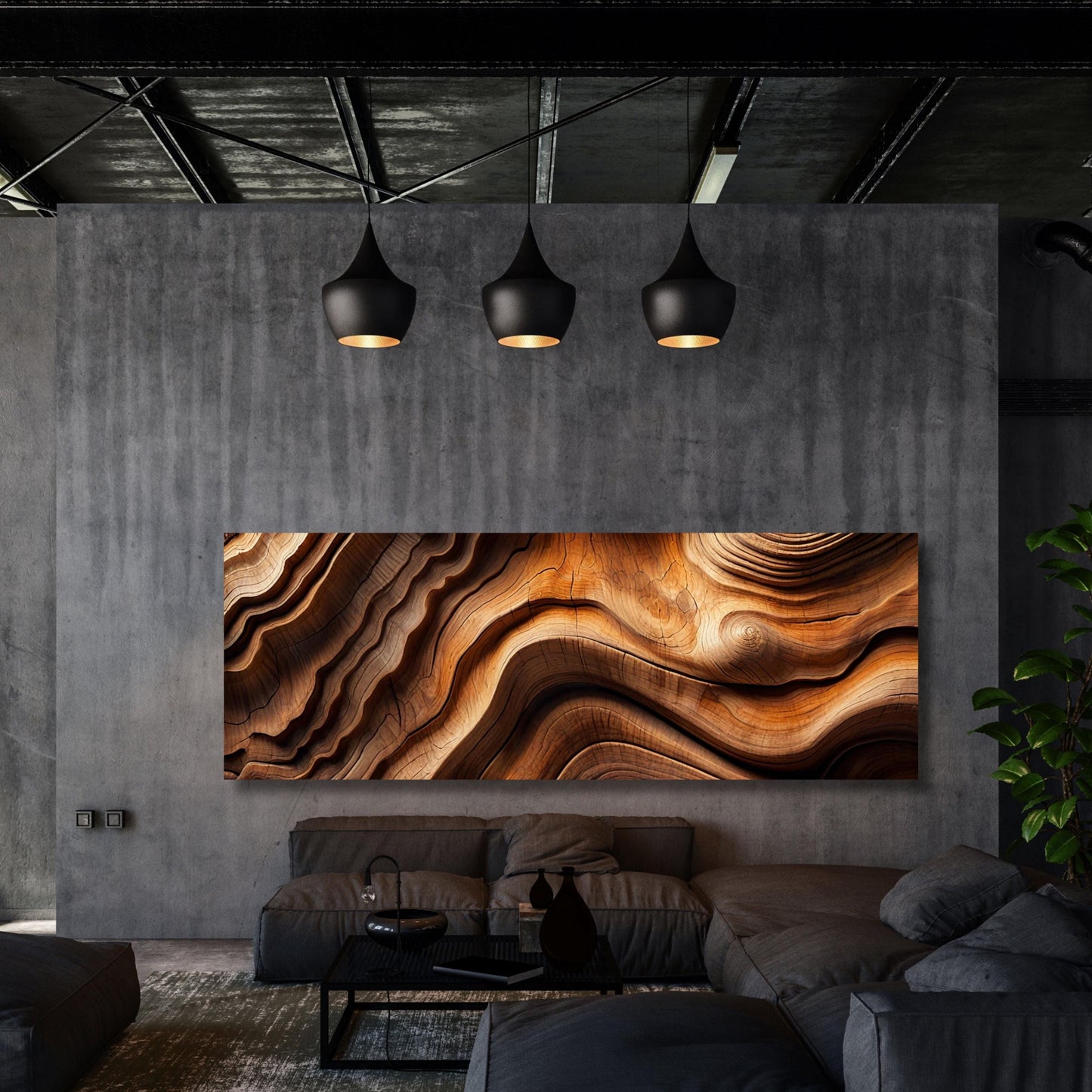 Tree Ring Canvas Wall Art Natural Wood Texture Print Rustic Tree Stump Artwork Modern Earthy Decor for Living Room or Office Wall