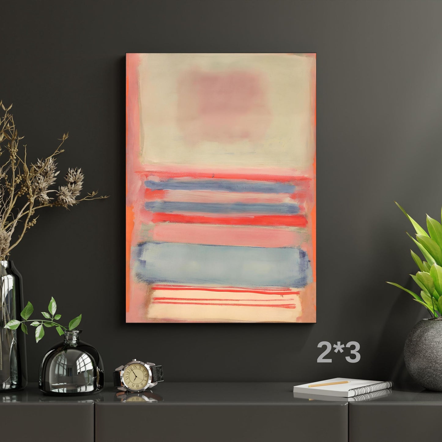 Long Narrow Canvas Wall Art Vertical Nature Print Tall Modern Mark Rothko Style Wall Decor for Hallway, Entryway or Small Space art