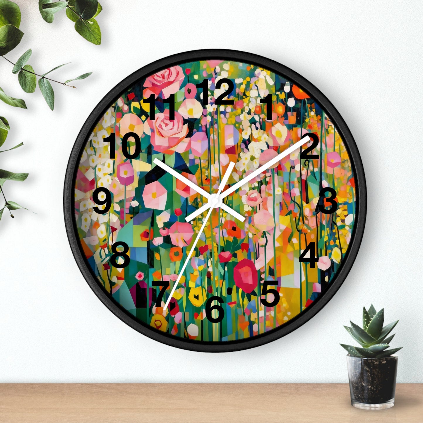 Wildflower Meadow Wall Clock | Floral Garden Clock, Vintage Botanical Art