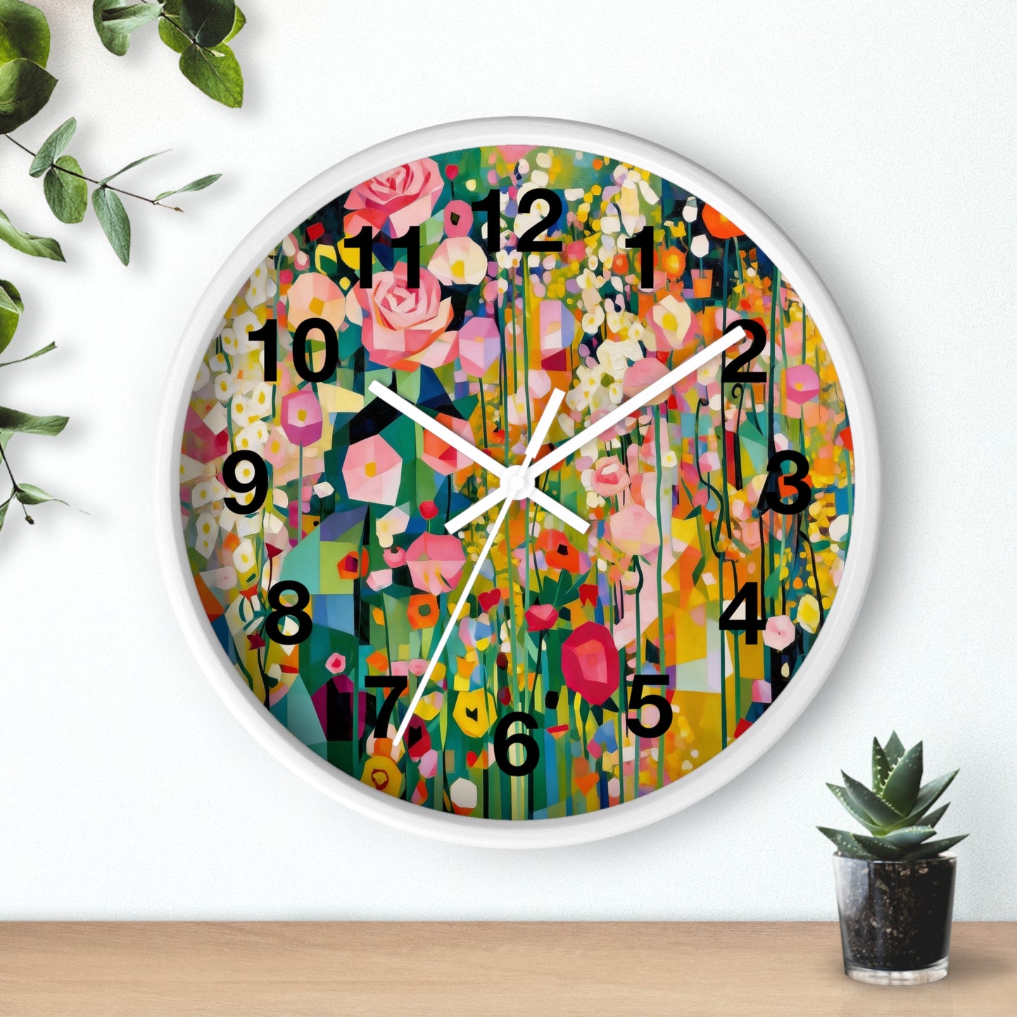 Wildflower Meadow Wall Clock | Floral Garden Clock, Vintage Botanical Art