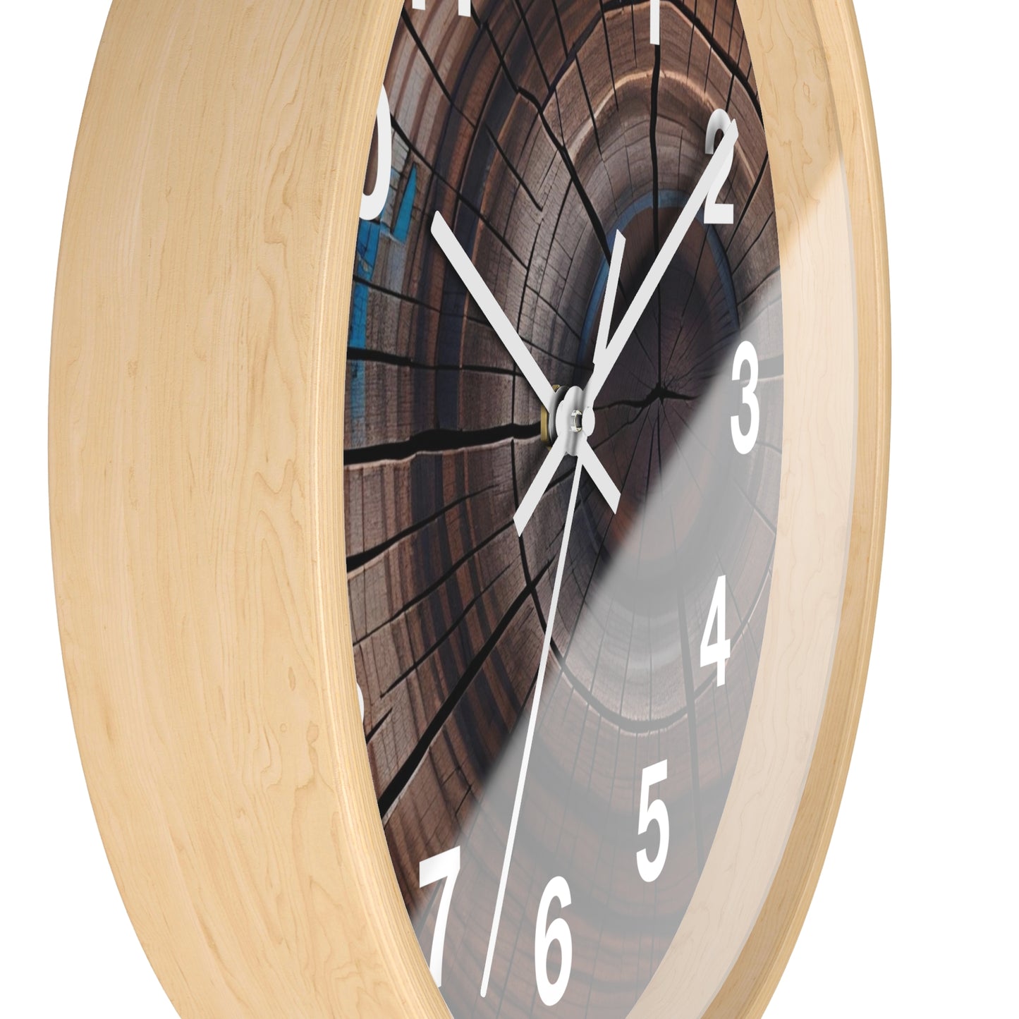 Wood Grain Target Clock wall clock | Rustic Tree Ring Design, Modern Numerals