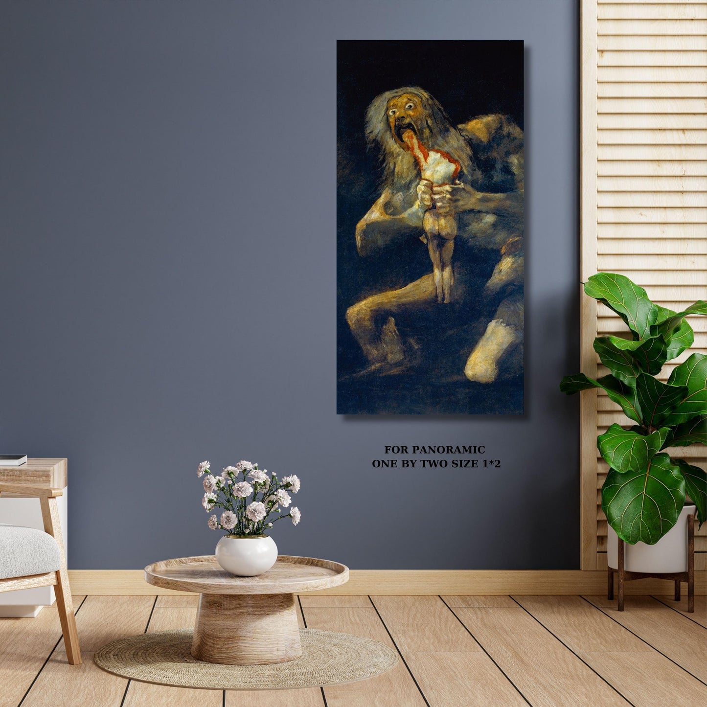 Francisco Goya Saturn Devouring His Son Canvas Wall Art Dark Classical Painting Horror Mythology Print for Gothic Decor or Art Collectors