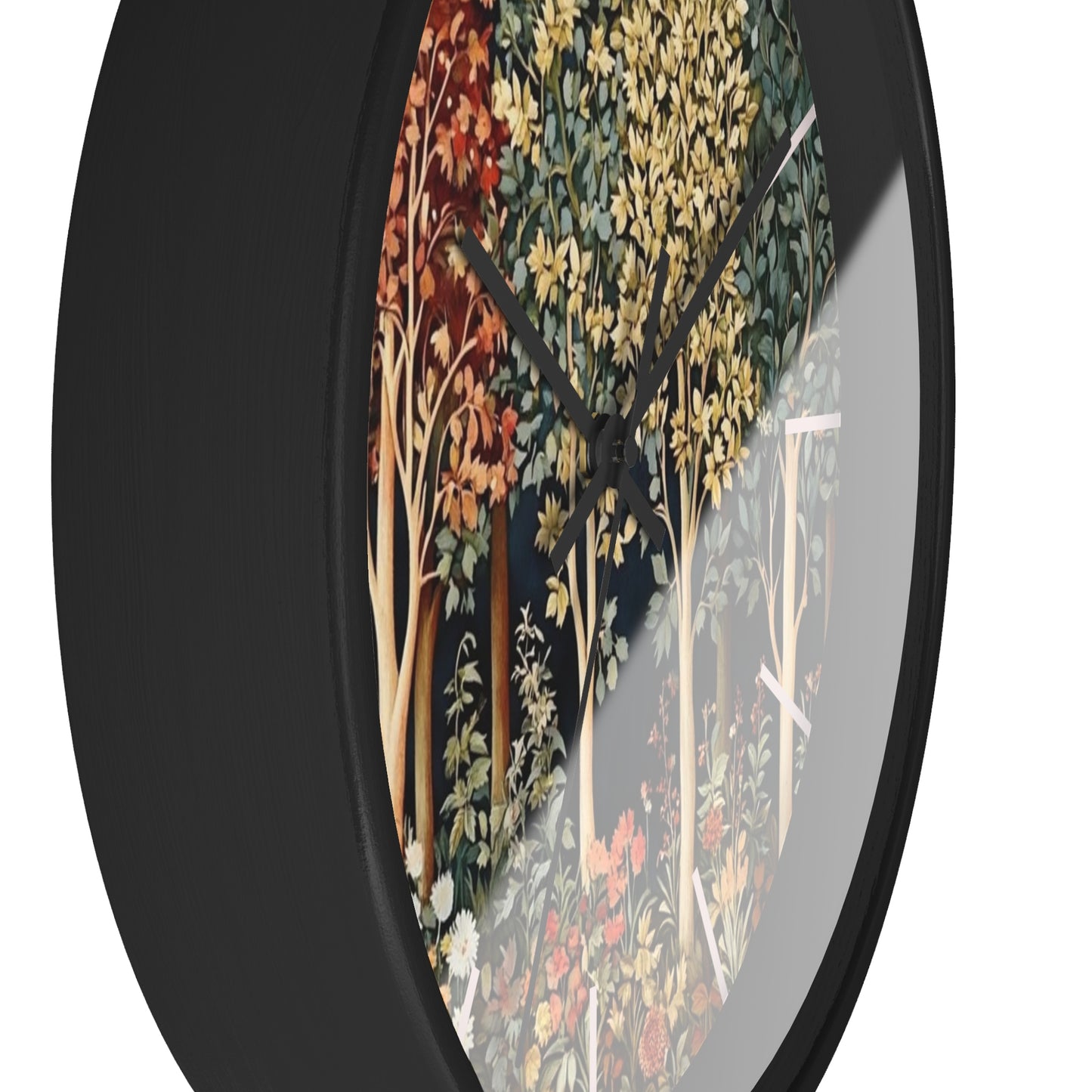 Autumn Woodland Trees Wall Clock | Forest Floral Timepiece