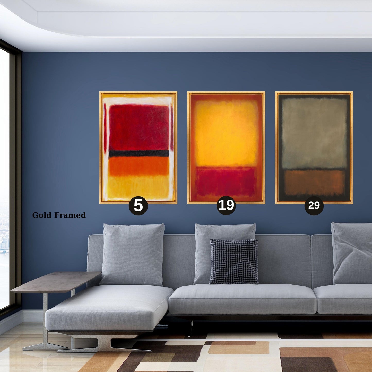 Custom Mark Rothko Canvas Prints: Abstract Minimalism Triptych Set (set Of 3)
