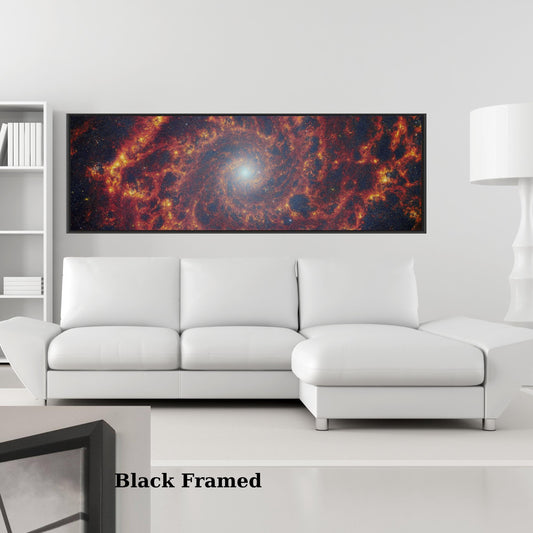 Panoramic Catching the edge of the phantom galaxy Canvas Wall Art NASA NIRCam and MIRI Canvas art NASA Photo canvas